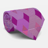 Mid-Century Modern Diamond Print, Violet Paars Stropdas (Opgerold)