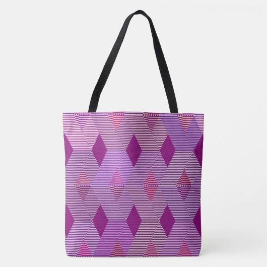 Mid-Century Modern Diamond Print, Violet Paars Tote Bag (Voorkant)