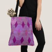 Mid-Century Modern Diamond Print, Violet Paars Tote Bag (Dichtbij)