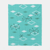 Mid Century Modern Diamonds Aquamarine Fleece Deken (Voorkant)