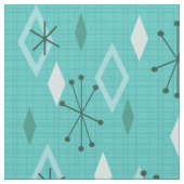 Mid Century Modern Diamonds Aquamarine Stof (Close Up)