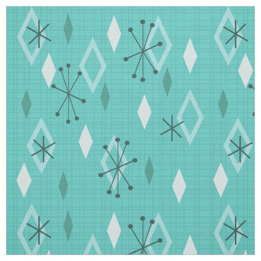 Mid Century Modern Diamonds Aquamarine Stof (Swatch)