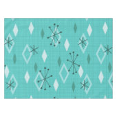 Mid Century Modern Diamonds Aquamarine Tafelkleed (Voorkant (Horizontaal))