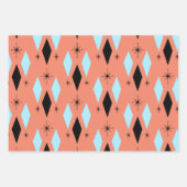 Mid Century Modern Diamonds begint drie kleuren Inpakpapier Vel (Voorkant)