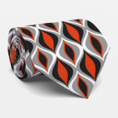 Mid-Century Modern Diamonds, Black en Rust Red Stropdas (Opgerold)