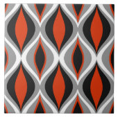 Mid-Century Modern Diamonds, Black en Rust Red Tegeltje (Voorkant)
