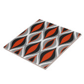 Mid-Century Modern Diamonds, Black en Rust Red Tegeltje (Zijkant)