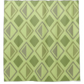 Mid Century Modern Diamonds Chartreuse Douchegordijn (Voorkant)