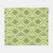 Mid Century Modern Diamonds Chartreuse Fleece Deken (Voorkant (Horizontaal))