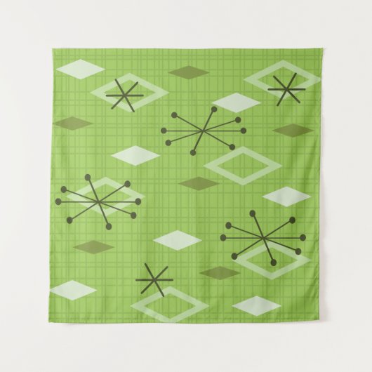 Mid Century Modern Diamonds Chartreuse Wandkleed (Voorkant (horizontaal))