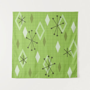 Mid Century Modern Diamonds Chartreuse Wandkleed