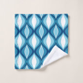 Mid-Century Modern Diamonds, Denim Blues Bad Handdoek (Wasdoekje)