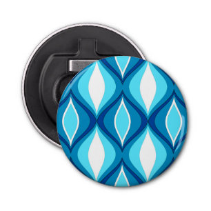 Mid-Century Modern Diamonds, Denim Blues Button Flesopener