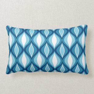 Mid-Century Modern Diamonds, Denim Blues Kussen
