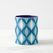Mid-Century Modern Diamonds, Denim Blues Mok (Midden)