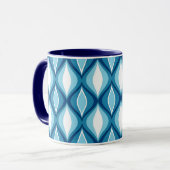 Mid-Century Modern Diamonds, Denim Blues Mok (Voorkant links)