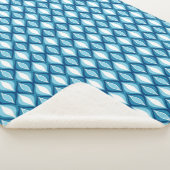 Mid-Century Modern Diamonds, Denim Blues Sherpa Deken (3/4)