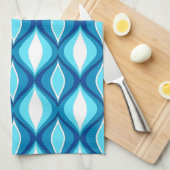 Mid-Century Modern Diamonds, Denim Blues Theedoek (Quarter Fold)