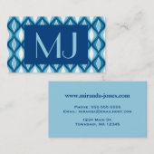 Mid-Century Modern Diamonds, Denim Blues Visitekaartje (Voorkant / Achterkant)