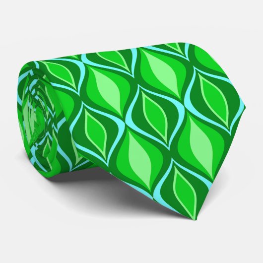 Mid-Century Modern Diamonds, Emerald Green Stropdas (Opgerold)