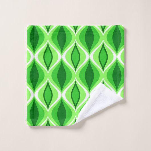 Mid-Century Modern Diamonds, Emerald & Lime Green Bad Handdoek (Wasdoekje)