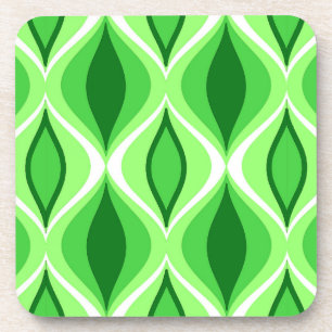 Mid-Century Modern Diamonds, Emerald & Lime Green Drankjes Onderzetter