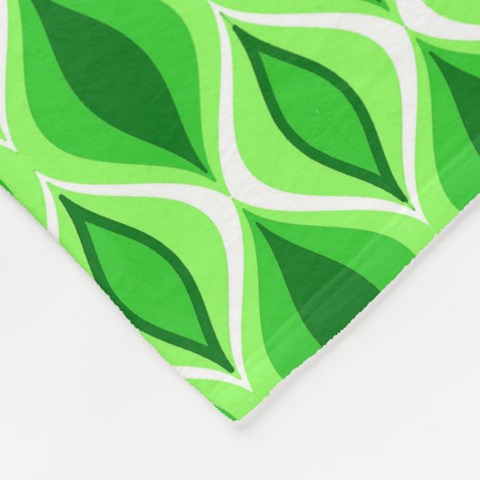 Mid-Century Modern Diamonds, Emerald & Lime Green Fleece Deken (Hoek)