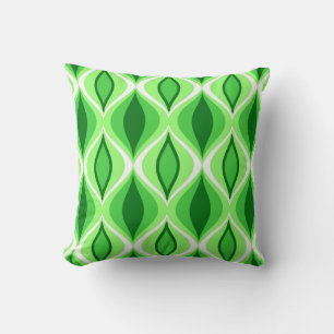 Mid-Century Modern Diamonds, Emerald & Lime Green Kussen