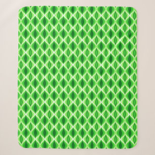 Mid-Century Modern Diamonds, Emerald & Lime Green Sherpa Deken