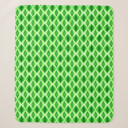 Mid-Century Modern Diamonds, Emerald & Lime Green Sherpa Deken (Voorkant)