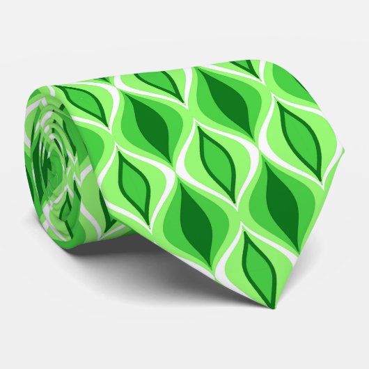 Mid-Century Modern Diamonds, Emerald & Lime Green Stropdas (Opgerold)