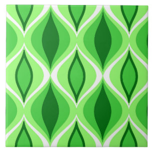 Mid-Century Modern Diamonds, Emerald & Lime Green Tegeltje