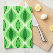 Mid-Century Modern Diamonds, Emerald & Lime Green Theedoek (Quarter Fold)