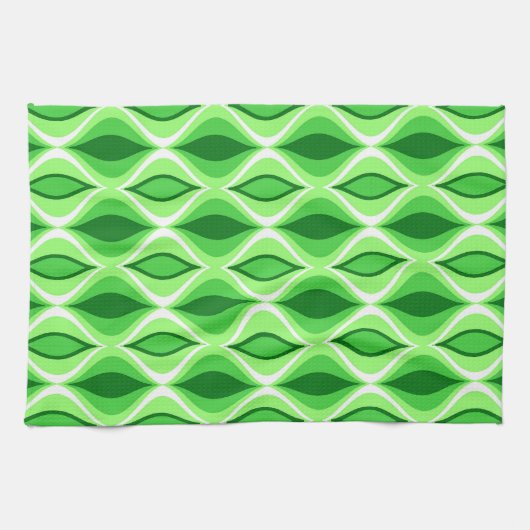 Mid-Century Modern Diamonds, Emerald & Lime Green Theedoek (Horizontaal)