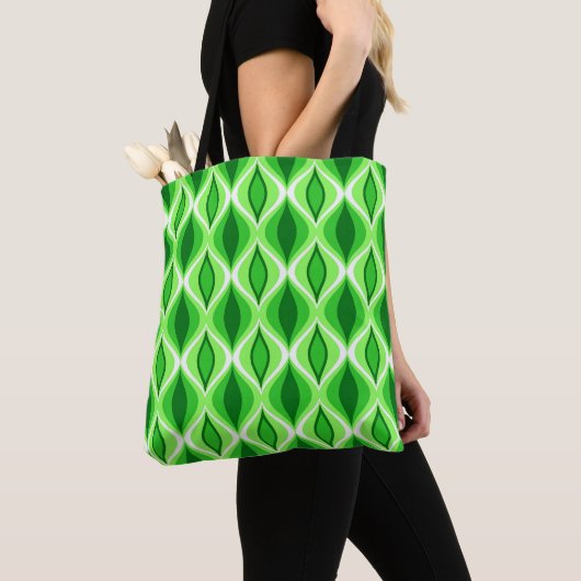 Mid-Century Modern Diamonds, Emerald & Lime Green Tote Bag (Dichtbij)