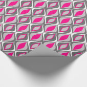 Mid-Century Modern Diamonds, Fuchsia en Grey Cadeaupapier (Hoek)
