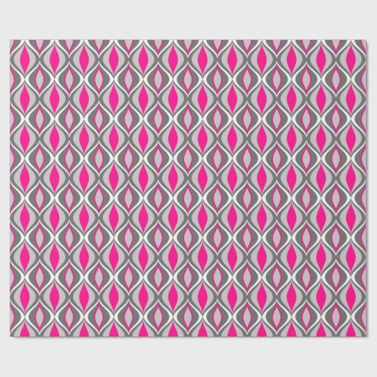 Mid-Century Modern Diamonds, Fuchsia en Grey Cadeaupapier (Vlak)
