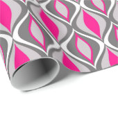 Mid-Century Modern Diamonds, Fuchsia en Grey Cadeaupapier (Rol Hoek)
