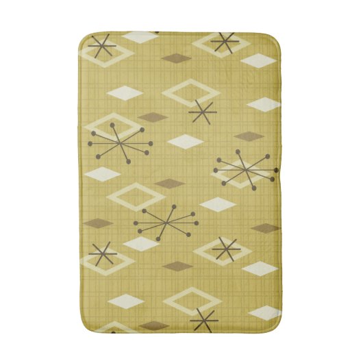 Mid Century Modern Diamonds Geel Badmat (Voorkant Verticaal)