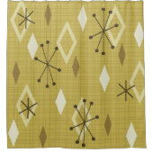 Mid Century Modern Diamonds Geel Douchegordijn (Voorkant)