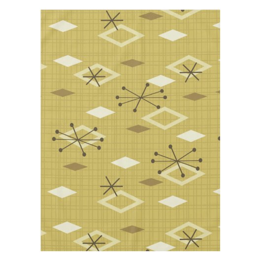 Mid Century Modern Diamonds Geel Tafelkleed (Voorkant)