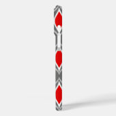 Mid-Century Modern Diamonds, grijs / grijs & rood Case-Mate iPhone Case (Achterkant / Links)