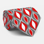 Mid-Century Modern Diamonds, grijs / grijs & rood Stropdas (Opgerold)