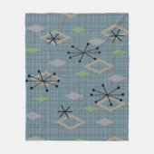 Mid Century Modern Diamonds laat grijs blauw Fleece Deken (Voorkant)