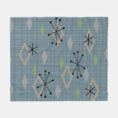Mid Century Modern Diamonds laat grijs blauw Fleece Deken (Voorkant (Horizontaal))