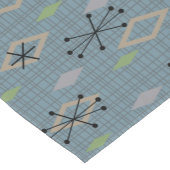 Mid Century Modern Diamonds laat grijs blauw Korte Tafelloper (Hoek)