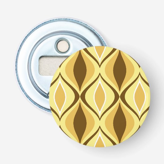 Mid-Century Modern Diamonds, Mustard Gold Button Flesopener (Voorkant)