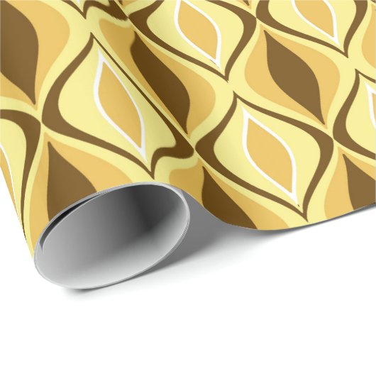 Mid-Century Modern Diamonds, Mustard Gold Cadeaupapier (Rol Hoek)