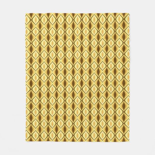 Mid-Century Modern Diamonds, Mustard Gold Fleece Deken (Voorkant)