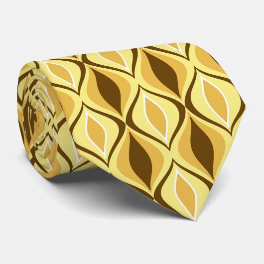 Mid-Century Modern Diamonds, Mustard Gold Stropdas (Opgerold)